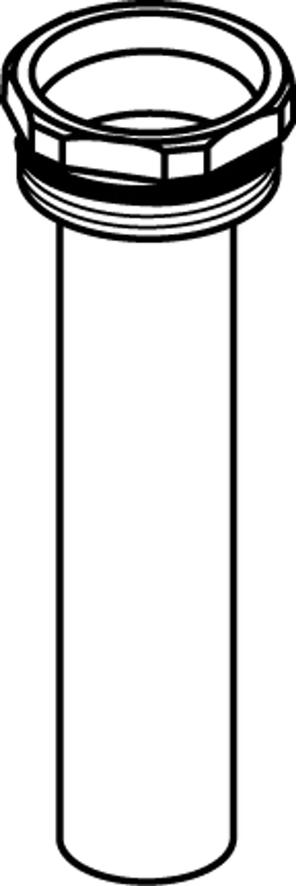 Umschaltwechselhülse von Ideal Standard, dargestellt in einer technischen Zeichnung. Das Produkt hat eine zylindrische Form und ein Gewinde am oberen Ende.